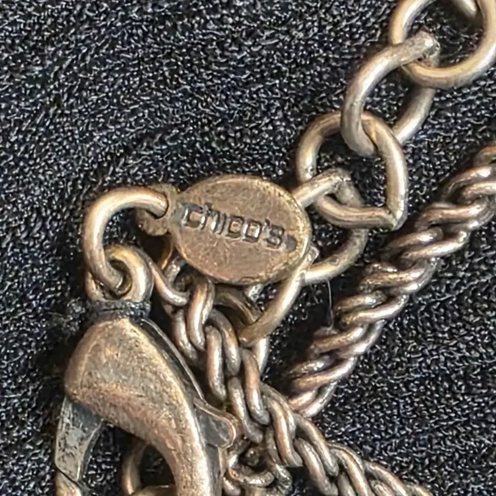 Chicos Hammered Metal Statement Necklace Boho Artsy Festival